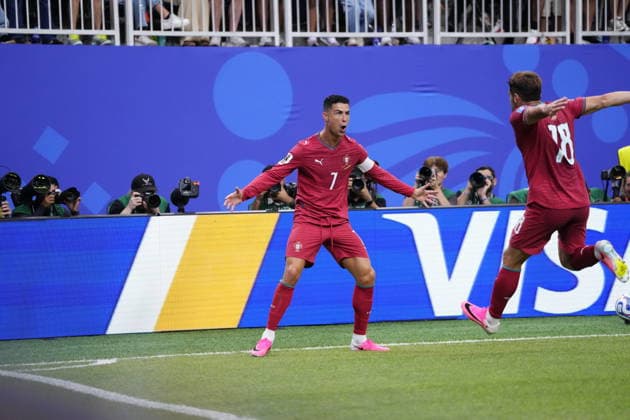 Portugal v Uzbekistan - FIFA World Cup, WM, Weltmeisterschaft, Fussball 2026 - Group K HOUSTON, USA - JUNE 23: Cristiano Ronaldo of Portugal celebrates after scoring his team s third goal during the 2026 FIFA World Cup First Stage Group K match between Portugal and Uzbekistan at NRG Stadium (Houston Stadium) in Houston, Texas, United States on June 23, 2026. Jose Hernandez Anadolu Texas United States. Editorial use only. Please get in touch for any other usage.  Copyright: x2026xAnadoluxJosexHernandezx