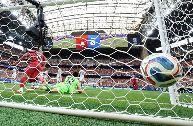 (260624) -- HOUSTON, June 24, 2026 -- Abduvohid Nematov (front R) of Uzbekistan fails to save the ball during the group K match between Portugal and Uzbekistan at the 2026 FIFA World Cup, WM, Weltmeisterschaft, Fussball at Houston Stadium in Houston, the United States, June 23, 2026. ) (SP)U.S.-HOUSTON-FOOTBALL-FIFA WORLD CUP-GROUP K-POR VS UZB LixMing 