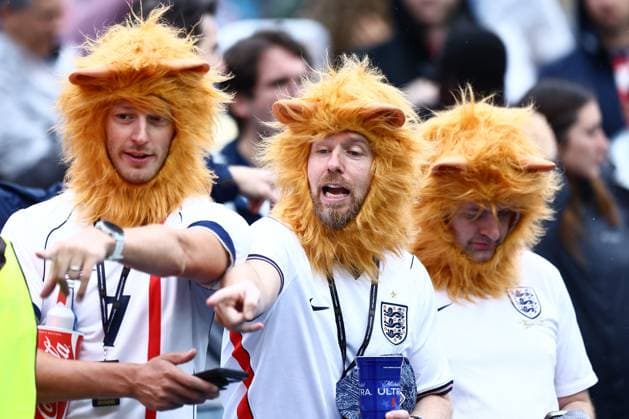 England Fans dressed as Three Lions England v Ghana, 2026 FIFA World Cup, WM, Weltmeisterschaft, Fussball Group L, Football, Boston Stadium, Foxborough, Massachusetts, USA - 23 Jun 2026Foxborough Boston Stadium Massachusetts (MA) United States of America EDITORIAL USE ONLY No use with unauthorised audio, video, data, fixture lists, club league logos or live services. Online in-match use limited to 120 images, no video emulation. No use in betting, games or single club league player publications.  Copyright: xMichaelxZemanek Shutterstockx 16956026w