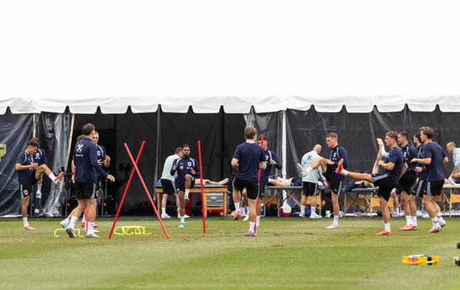 SOCCER - FIFA World Cup, WM, Weltmeisterschaft, Fussball 2026, preview SANTA BARBARA,CALIFORNIA,USA,23.JUN.26 - SOCCER - FIFA World Cup 2026, USA, Mexico, Canada, preview, OEFB, Oesterreichischer Fussball-Bund, training team AUT. Image shows the team of AUT.  GEPAxpictures xArminxRauthner