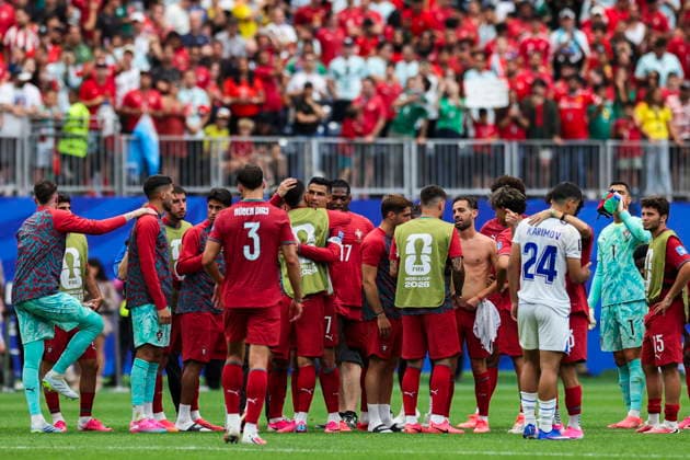 FIFA World Cup, WM, Weltmeisterschaft, Fussball 2026 - Portugal vs Uzbekistan Portugal s players celebrate the victory over Uzbekistan during the FIFA World Cup 2026 Group K soccer match held at Houston Stadium, Texas, USA, 23 June 2026. Houston Texas UNITED STATES  Copyright: xMIGUELxA.xLOPESx