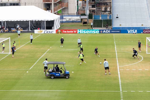 SOCCER - FIFA World Cup, WM, Weltmeisterschaft, Fussball 2026, preview SANTA BARBARA,CALIFORNIA,USA,23.JUN.26 - SOCCER - FIFA World Cup 2026, USA, Mexico, Canada, preview, OEFB, Oesterreichischer Fussball-Bund, training team AUT. Image shows head coach Ralf Rangnick (AUt) and the team of AUT.  GEPAxpictures xArminxRauthner