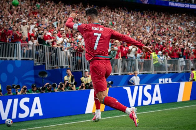 June 23, 2026, Houston, Texas, USA: Portugal forward CRISTIANO RONALDO (7) celebrates after a goal during the FIFA World Cup, WM, Weltmeisterschaft, Fussball 2026 Group K soccer game between Portugal and Uzbekistan at the Houston Stadium. Portugal won 5:0. Houston USA - ZUMAp213 20260623_znp_p213_008 Copyright: xLynnxPenningtonx
