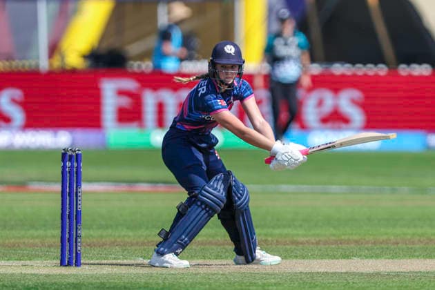 New Zealand v Scotland - ICC Women s T20 World Cup England & Wales 2026 Darcey Carter of Scotland bats during the ICC Women s T20 World Cup Group 2 match between New Zealand and Scotland at Seat Unique Stadium in Bristol, United Kingdom, on June 23, 2026. Bristol Gloucestershire United Kingdom  Copyright: xMIxNewsx originalFilename:fletcher-newzeala260623_np6jc.jpg