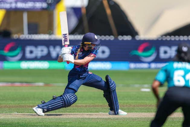 New Zealand v Scotland - ICC Women s T20 World Cup England & Wales 2026 Darcey Carter of Scotland prepares to hit the ball during the ICC Women s T20 World Cup Group 2 match between New Zealand and Scotland at Seat Unique Stadium in Bristol, United Kingdom, on June 23, 2026. Bristol Gloucestershire United Kingdom  Copyright: xMIxNewsx originalFilename:fletcher-newzeala260623_nphpo.jpg