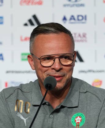 Football - FIFA World Cup, WM, Weltmeisterschaft, Fussball 2026 - Morocco press conference, PK, Pressekonferenz - Atlanta, USA. Mohamed Ouahbi, Morocco head coach during the FIFA World Cup 2026 Morocco Press Conference at Atlanta Stadium, Atlanta, USA on 23 June 2026. Atlanta USA  Copyright: xMatrixxImagesx xLynnexGleesonx