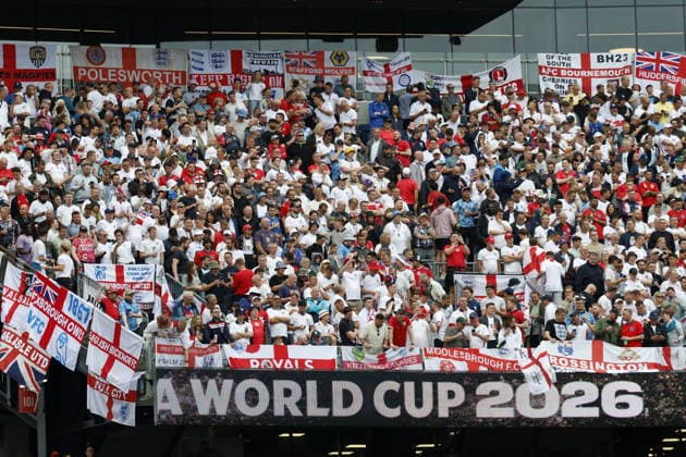 FIFA World Cup, WM, Weltmeisterschaft, Fussball 2026 - Group L - England vs Ghana Supporters of England cheer ahead of the FIFA World Cup 2026 group stage match England against Ghana, in Boston, Massachusetts, USA, 23 June 2026. Foxborough United States  Copyright: xGREGxM.xCOOPERx