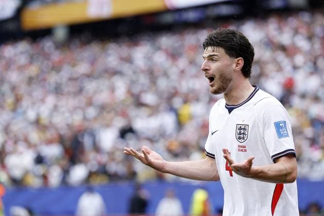 FOXBOROUGH - Declan Rice of England during the FIFA 2026 World Cup Group L match between England and Ghana at Boston Stadium on June 23, 2026, in Foxborough, United States. MAURICE VAN STEEN ANP FIFA World Cup, WM, Weltmeisterschaft, Fussball 2026 2026 xVIxANPxSportx xMauricexvanxSteenxIVx 561775087 originalFilename: 561775087.jpg