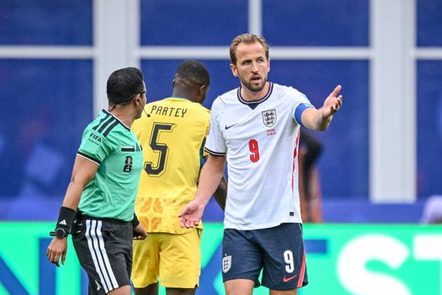 Harry Kane (England) gestures during the FIFA World Cup, WM, Weltmeisterschaft, Fussball 2026 Group L match between England and Ghana at Boston Stadium on June 23, 2026 in Boston, United States. (Photo by Harry Langer DeFodi Images) - *** Harry Kane of England gestures during the 2026 FIFA World Cup Group L match between England and Ghana at Boston Stadium on June 23, 2026, in Boston, United States. Photo by Harry Langer, DeFodi Images,detected_source_language