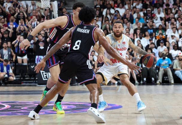 BASKET BALL : Paris Vs Monaco - Betclic Elite - 23 06 2026 Mike James (Monaco) Vs Enzo Shahrvin (Paris) - Jared Rhoden (Paris) ParisFrance  Copyright: xMichaelxBaucherx