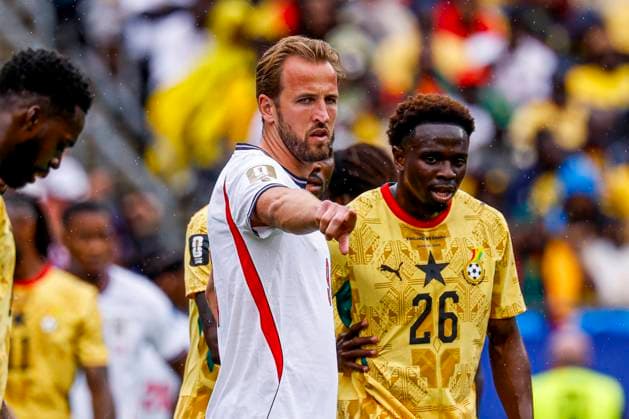 Harry Kane of England gestures , Group L - FIFA World Cup, WM, Weltmeisterschaft, Fussball 2026, England v Ghana, Boston Stadium, June 23, 2026, Boston, United States.