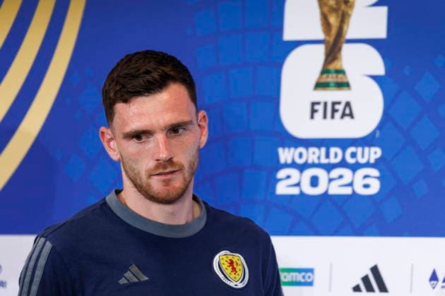 FIFA World Cup, WM, Weltmeisterschaft, Fussball 2026 - Scotland press conference, PK, Pressekonferenz Andy Robertson of Scotland attends the press conference of Scotland one day ahead of the FIFA World Cup 2026 Group C match between Scotland and Brazil at Miami Stadium in Miami, Florida, USA, 23 June 2026. MIAMI FLORIDA United States  Copyright: xCRISTOBALxHERRERA-ULASHKEVICHx
