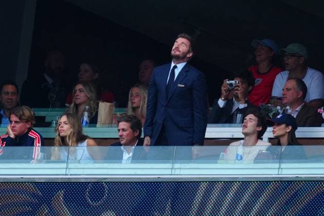 David Beckham reacts watching the action England v Ghana, 2026 FIFA World Cup, WM, Weltmeisterschaft, Fussball Group L, Football, Boston Stadium, Foxborough, Massachusetts, USA - 23 Jun 2026Foxborough Boston Stadium Massachusetts (MA) United States of America EDITORIAL USE ONLY No use with unauthorised audio, video, data, fixture lists, club league logos or live services. Online in-match use limited to 120 images, no video emulation. No use in betting, games or single club league player publications.  Copyright: xJavierxGarcia Shutterstockx 16956021cn