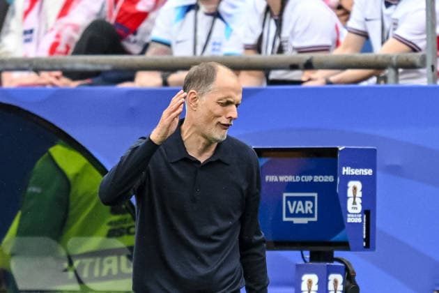 Thomas Tuchel (England) gestures during the FIFA World Cup, WM, Weltmeisterschaft, Fussball 2026 Group L match between England and Ghana at Boston Stadium on June 23, 2026 in Boston, United States. (Photo by Harry Langer DeFodi Images) - *** Thomas Tuchel gestures during the 2026 FIFA World Cup Group L match between England and Ghana at Boston Stadium on June 23, 2026, in Boston, United States. Photo by Harry Langer, DeFodi Images,detected_source_language