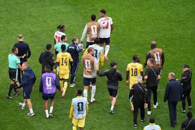 Tempers flare with Jude Bellingham of England England v Ghana, 2026 FIFA World Cup, WM, Weltmeisterschaft, Fussball Group L, Football, Boston Stadium, Foxborough, Massachusetts, USA - 23 Jun 2026Foxborough Boston Stadium Massachusetts (MA) United States of America EDITORIAL USE ONLY No use with unauthorised audio, video, data, fixture lists, club league logos or live services. Online in-match use limited to 120 images, no video emulation. No use in betting, games or single club league player publications.  Copyright: xIsmaelxAdnan Shutterstockx 16956027cn
