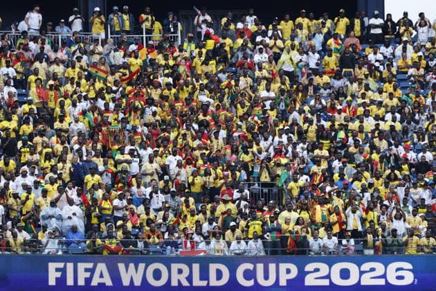 FIFA World Cup, WM, Weltmeisterschaft, Fussball 2026 - Group L - England vs Ghana Supporters of Ghana cheer during the FIFA World Cup 2026 group stage match England against Ghana, in Boston, Massachusetts, USA, 23 June 2026. Foxborough United States  Copyright: xGREGxM.xCOOPERx