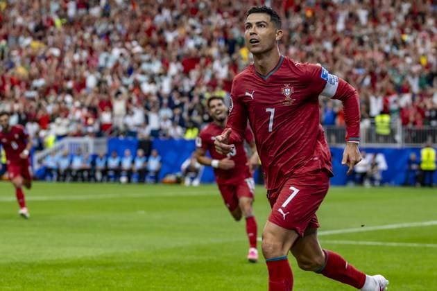RECORD DATE NOT STATED Portugal faces Uzbekistan in the second round of the 2026 World Cup. Texas (USA), 06 23 2026 - Football Portugal vs Uzbekistan FIFA World Cup, WM, Weltmeisterschaft, Fussball 2026 - Player Cristiano Ronaldo scores and celebrates his goal in a match between Portugal and Uzbekistan, valid for the second round of the group stage of the 2026 World Cup, held at NRG Stadium, located in the city of Houston, in the state of Texas (United States), on Tuesday, June 23, 2026.(Foto: Pedro Paulo Diaz Thenews2 imago images) SPO  Copyright: xPedroxPauloxDiazx