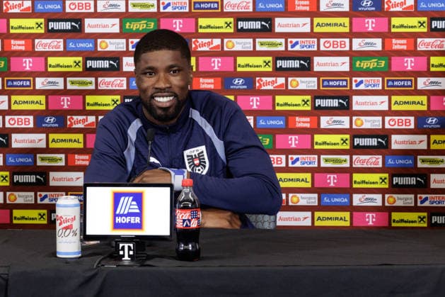 SOCCER - FIFA World Cup, WM, Weltmeisterschaft, Fussball 2026, preview SANTA BARBARA,CALIFORNIA,USA,23.JUN.26 - SOCCER - FIFA World Cup 2026, USA, Mexico, Canada, preview, OEFB, Oesterreichischer Fussball-Bund, press conference, PK, Pressekonferenz team AUT. Image shows Kevin Danso (AUT).  GEPAxpictures xArminxRauthner