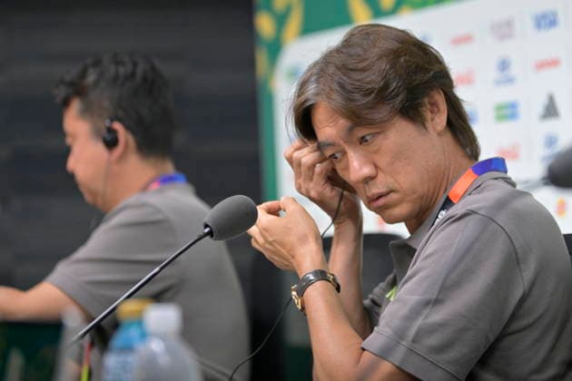 2026 FIFA World Cup, WM, Weltmeisterschaft, Fussball - Group A - South Korea s press conference, PK, Pressekonferenz South Korea s coach, Hong Myung-bo, speaks at a press conference in Monterrey, Mexico, 23 June 2026. South Korea will face South Africa in their 2026 FIFA World Cup Group A soccer match on 25 June. MONTERREY Mexico  Copyright: xMIGUELxSIERRAx