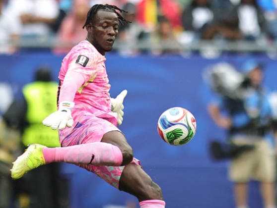 June 23, 2026, Foxborough, Massachusetts, USA: Ghana goalkeeper Benjamin Asare (16) during the June 23rd FIFA World Cup, WM, Weltmeisterschaft, Fussball 2026 matchup between England and Ghana at Gillette Stadium in Foxborough, Massachusetts. Foxborough USA - ZUMAs325 20260623_zsp_s325_003 Copyright: xJessxStilesx