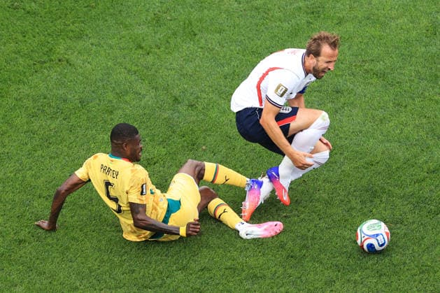 Football - FIFA World Cup, WM, Weltmeisterschaft, Fussball - Group L - England v Ghana 23rd June 2026 - FIFA World Cup - Group L - England v Ghana - Thomas Partey of Ghana and Harry Kane of England - Photo: Simon Stacpoole Offside. Foxborough USA *** Fußball – FIFA-Weltmeisterschaft, Gruppe L  Copyright: xSimonxStacpoolexOffside