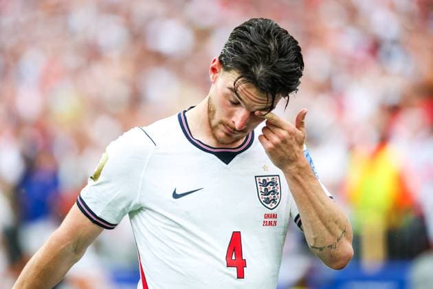RECORD DATE NOT STATED FIFA World Cup, WM, Weltmeisterschaft, Fussball 2026 - Group L - England v Ghana Declan Rice player of England during the match between England and Ghana in the second round of Group L of the 2026 FIFA World Cup group stage at Boston Stadium, in Massachusetts, United States, on Tuesday, June 23, 2026.(Foto: William Volcov Brazil Photo Press IMAGO) Sports Foxborough MA United States of America Copyright: xWILLIAMxVOLCOVx
