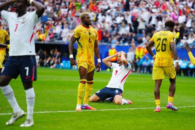 Harry Kane of England reacts after missing a chance England v Ghana, 2026 FIFA World Cup, WM, Weltmeisterschaft, Fussball Group L, Football, Boston Stadium, Foxborough, Massachusetts, USA - 23 Jun 2026Foxborough Boston Stadium Massachusetts (MA) United States of America EDITORIAL USE ONLY No use with unauthorised audio, video, data, fixture lists, club league logos or live services. Online in-match use limited to 120 images, no video emulation. No use in betting, games or single club league player publications.  Copyright: xJavierxGarcia Shutterstockx 16956021dv