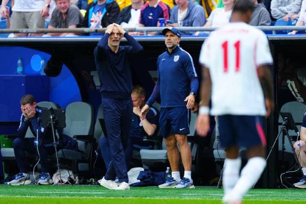 Thomas Tuchel, coach of England reacts England v Ghana, 2026 FIFA World Cup, WM, Weltmeisterschaft, Fussball Group L, Football, Boston Stadium, Foxborough, Massachusetts, USA - 23 Jun 2026Foxborough Boston Stadium Massachusetts (MA) United States of America EDITORIAL USE ONLY No use with unauthorised audio, video, data, fixture lists, club league logos or live services. Online in-match use limited to 120 images, no video emulation. No use in betting, games or single club league player publications.  Copyright: xJavierxGarcia Shutterstockx 16956021ea