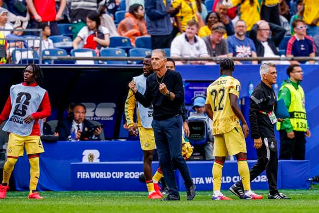 head coach Carlos Queiroz of Ghana celebrates after the final whistle , Group L - FIFA World Cup, WM, Weltmeisterschaft, Fussball 2026, England v Ghana, Boston Stadium, June 23, 2026, Boston, United States.