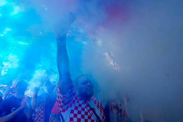 June 23, 2026, Toronto, On, CAN: Croatia fans march to Toronto Stadium ahead of their FIFA 2026 World Cup group stage match against Panama in Toronto on Tuesday, June 23, 2026. Canada News - June 23, 2026  - ZUMAc35_ 20260623_zaf_c35_094 Copyright: xChrisxYoungx