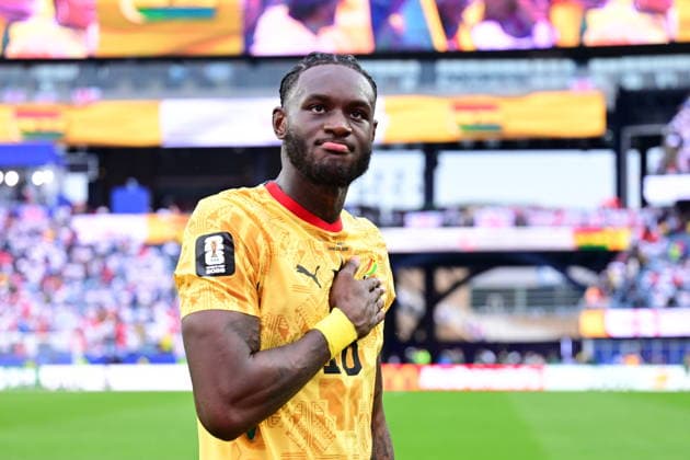 England v Ghana - FIFA World Cup, WM, Weltmeisterschaft, Fussball 2026 - Group L FOXBOROUGH, USA - JUNE 23: Jerome Opoku of Ghana greets the fans after the 2026 FIFA World Cup First Stage Group L match between England and Ghana at Gillette Stadium (Boston Stadium) in Foxborough, Massachusetts, United States on June 23, 2026. Abdulhamid Hosbas Anadolu Massachusetts United States. Editorial use only. Please get in touch for any other usage.  Copyright: x2026xAnadoluxAbdulhamidxHosbasx