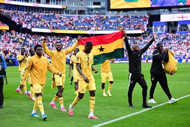England v Ghana - FIFA World Cup, WM, Weltmeisterschaft, Fussball 2026 - Group L FOXBOROUGH, USA - JUNE 23: Players of Ghana greet the fans after the 2026 FIFA World Cup First Stage Group L match between England and Ghana at Gillette Stadium (Boston Stadium) in Foxborough, Massachusetts, United States on June 23, 2026. Abdulhamid Hosbas Anadolu Massachusetts United States. Editorial use only. Please get in touch for any other usage.  Copyright: x2026xAnadoluxAbdulhamidxHosbasx