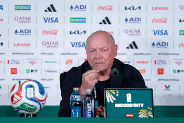 Czech Republic press conference, PK, Pressekonferenz during the 2026 FIFA World Cup, WM, Weltmeisterschaft, Fussball in Mexico City Czech Republic head coach Miroslav Koubek speaks at a press conference ahead of the match against Mexico at the 2026 FIFA World Cup in Mexico City, Mexico, 23 June 2026. MEXICO CITY Mexico  Copyright: xISAACxESQUIVELx