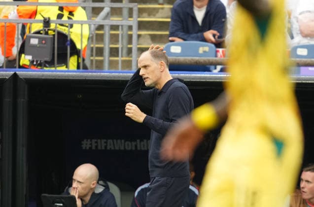 Thomas Tuchel (England) looks on during England and Ghana, Group L FIFA World Cup, WM, Weltmeisterschaft, Fussball 2026, Boston Stadium, Boston, USA on June 23, 2026. Thor Wegner DeFodi Images. (Photo by DeFodi Images) - *** Thomas Tuchel watches as England faces Ghana in Group L of the 2026 FIFA World Cup at Boston Stadium in Boston, USA, on June 23, 2026. Photo by DeFodi Images (Thor Wegner),detected_source_language
