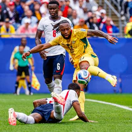 Antoine Semenyo of Ghana shoots on goal , Group L - FIFA World Cup, WM, Weltmeisterschaft, Fussball 2026, England v Ghana, Boston Stadium, June 23, 2026, Boston, United States.