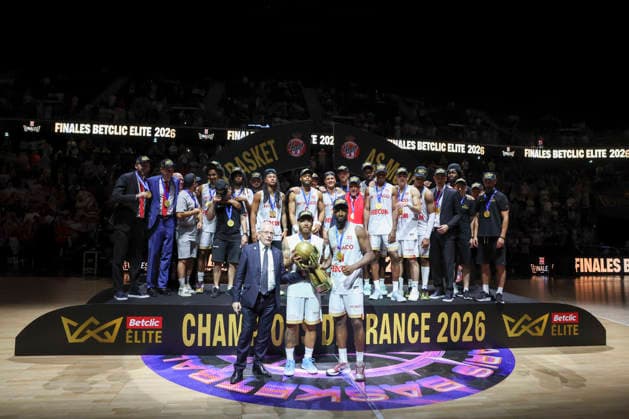 BASKET BALL : Paris Vs Monaco - Betclic Elite - 23 06 2026 Joie de Monaco en fin de match ParisFrance  Copyright: xMichaelxBaucherx