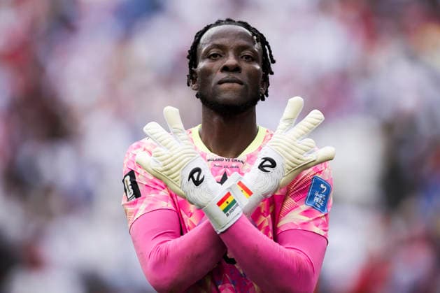 England v Ghana - FIFA World Cup, WM, Weltmeisterschaft, Fussball 2026 Benjamin Asare of Ghana celebrates at the end of the FIFA World Cup 2026 Group L football match between England and Ghana. Foxborough United States Copyright: xNicolòxCampox
