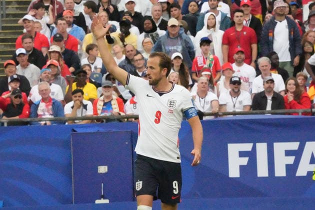 Harry Kane (England, 9) beschwert sich - Boston 23.06.2026: England vs. Ghana, Gilette Stadium, World Cup 26 Gruppe L, 2. Spieltag *** Harry Kane, England, No. 9, complains in Boston on June 23, 2026