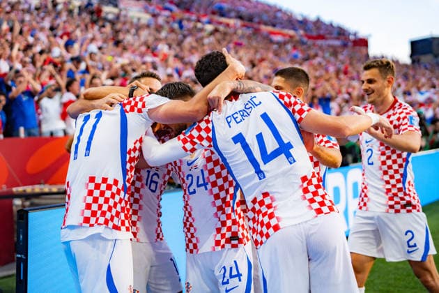FIFA Fussball Weltmeisterschaft 2026, Gruppe L, Spiel 2, Panama vs. Kroatien, 23.06.2026 im Toronto Stadium, Toronto Tor zum 0:1 durch Ante Budimir (Kroatien) Ivan Perisic (Kroatien) Josip Stanisic (Kroatien) *** 2026 FIFA World Cup, Group L, Match 2, Panama vs. Croatia, June 23, 2026, at Toronto Stadium, Toronto. Goal Copyright: xBahhoxKarax