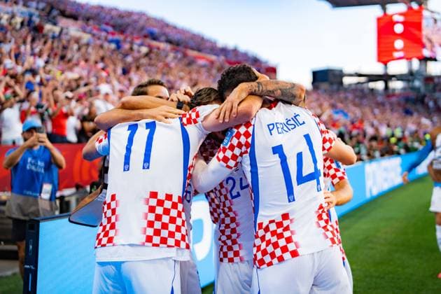 FIFA Fussball Weltmeisterschaft 2026, Gruppe L, Spiel 2, Panama vs. Kroatien, 23.06.2026 im Toronto Stadium, Toronto Tor zum 0:1 durch Ante Budimir (Kroatien) Ivan Perisic (Kroatien) Josip Stanisic (Kroatien) *** 2026 FIFA World Cup, Group L, Match 2, Panama vs. Croatia, June 23, 2026, at Toronto Stadium, Toronto. Goal Copyright: xBahhoxKarax
