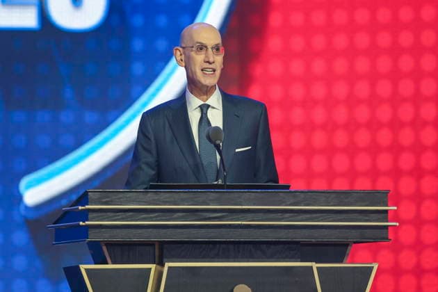 NBA, Basketball Herren, USA Draft round one at Barclays Center NBA commissioner Adam Silver speaks during the first round of the 2026 NBA Draft at the Barclays Center in the Brooklyn borough of New York, New York, USA, 23 June 2026. NEW YORK NEW YORK United States  Copyright: xSARAHxYENESELx