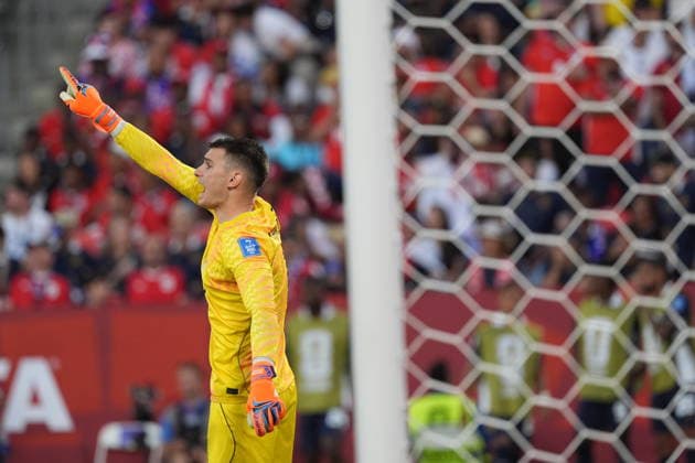 Panama v Croatia - FIFA World Cup, WM, Weltmeisterschaft, Fussball 2026 - Group L TORONTO, CANADA - JUNE 23: Dominik Livakovic of Croatia in action during the 2026 FIFA World Cup First Stage Group L match between Panama and Croatia at Toronto Stadium (BMO Field) in Toronto, Ontario, Canada on June 23, 2026. Mert Alper Dervis Anadolu Ontario Canada. Editorial use only. Please get in touch for any other usage.  Copyright: x2026xAnadoluxMertxAlperxDervisx