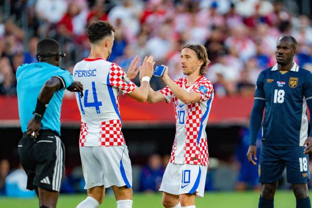 FIFA Fussball Weltmeisterschaft 2026, Gruppe L, Spiel 2, Panama vs. Kroatien, 23.06.2026 im Toronto Stadium, Toronto Luka Modric (Kroatien) Ivan Perisic (Kroatien) *** 2026 FIFA World Cup, Group L, Match 2, Panama vs. Croatia, June 23, 2026, at Toronto Stadium, Toronto Luka Modric (Croatia) Ivan Perisic (Croatia),detected_source_language Copyright: xBahhoxKarax