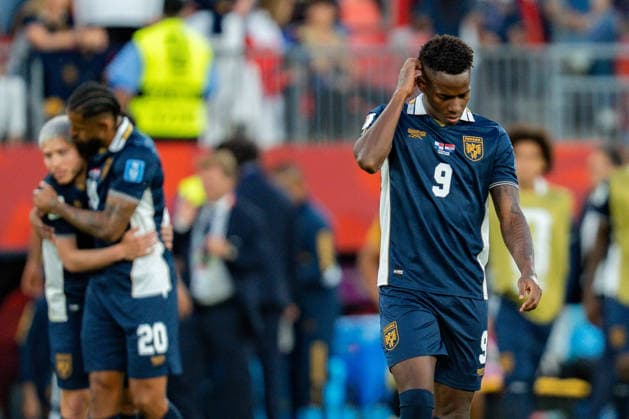 FIFA Fussball Weltmeisterschaft 2026, Gruppe L, Spiel 2, Panama vs. Kroatien, 23.06.2026 im Toronto Stadium, Toronto Enttäuschung Bei Panama nach dem Ausscheiden und der Niederlage Tomas Rodriguez (Panama) Amir Murillo (Panama) *** 2026 FIFA World Cup, Group L, Match 2, Panama vs. Croatia, June 23, 2026, at Toronto Stadium, Toronto. Disappointment for Panama following their elimination and defeat. Tomas Rodriguez (Panama), Amir Murillo (Panama),detected_source_language Copyright: xBahhoxKarax
