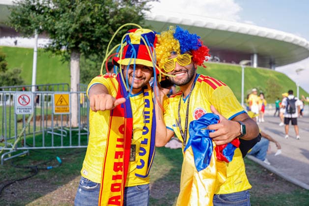 FIFA World Cup, WM, Weltmeisterschaft, Fussball 2026 COLOMBIA VS RD CONGO FIFA WORLD CUP 2026 COLOMBIA VS RD CONGO COLOMBIA VS RD CONGO 23062026 GUADALAJARA, JALISCO. Action photo of Colombia fans, prior Group K game of the FIFA World Cup 2026, held at the Estadio Guadalajara at Guadalajara, Jalisco. Foto de accion de aficionados de Colombia previo al juego del Grupo K de la Copa del Mundo 2026 de la FIFA, celebrado en el Estadio Guadalajara en Guadalajara, Jalisco. PHOTO BY IMAGENSHOP AGENCIA FOTOGRAFICA GUADALAJARA JALISCO MEXICO *** FIFA WORLD CUP 2026 COLOMBIA VS. DR CONGO FIFA WORLD CUP 2026 COLOMBIA VS. DR CONGO COLOMBIA VS. DR CONGO 06 23 2026 GUADALAJARA, JALISCO Action photo of Colombia fans prior to the Group K match of the 2026 FIFA World Cup, held at the Estadio Guadalajara in Guadalajara, Jalisco Action photo of Colombia fans prior to the Group K match of the 2026 FIFA World Cup, held at the Estadio Guadalajara in Guadalajara, Jalisco PHOTO BY IMAGENSHOP PHOTO AGENCY GUADALAJARA, JALISCO, MEXICO,detected_source_language Copyright: xYOALIxMARTINEZx