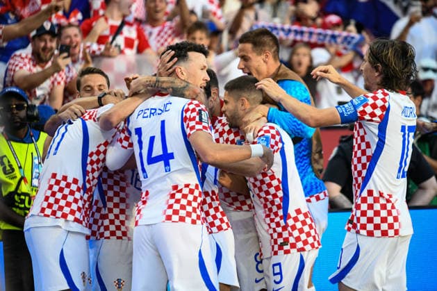 Panama national team, Nationalteam vs Croatia National Team. FIFA World Cup, WM, Weltmeisterschaft, Fussball 2026 Group L match. Croatia players celebrate the opening goal for Croatia National team scored by Ante BUDIMIR (11) during the match played between the National Teams of Croatia and Panama. FIFA World Cup 2026 Group L match, played on 23.06.26 at the Toronto Stadium in Toronto, Ontario, Canada. Photo Jose Campos PMEimages Toronto Ontario Canada Copyright: xJosexCamposx xPMEimagesx