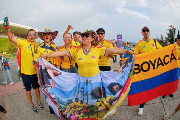 FIFA World Cup, WM, Weltmeisterschaft, Fussball 2026 - Group K - Colombia vs DR Congo Fans of Colombia pose ahead of the FIFA World Cup 2026 group stage soccer match between Colombia and DR Congo in Guadalajara, Mexico, 23 June 2026. GUADALAJARA Mexico  Copyright: xFRANCISCOxGUASCOx