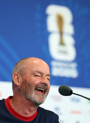 (260624) -- MIAMI, June 24, 2026 -- Stephen Clarke, head coach of Scotland, attends a press conference, PK, Pressekonferenz at the FIFA World Cup, WM, Weltmeisterschaft, Fussball 2026 at Miami Stadium, Miami, the United States, June 23, 2026. ) (SP)U.S.-MIAMI-FOOTBALL-FIFA WORLD CUP-PRESS CONFERENCE-SCOTLAND ZhangxChen 
