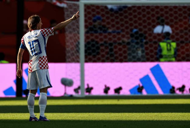 (260624) -- TORONTO, June 24, 2026 -- Luka Modric of Croatia gestures during the group L match between Croatia and Panama at the 2026 FIFA World Cup, WM, Weltmeisterschaft, Fussball at Toronto Stadium in Toronto, Canada, on June 20, 2026. (Photo by Xinhua) (SP)CANADA-TORONTO-FOOTBALL-FIFA WORLD CUP-GROUP L-CRO VS PAN YangxShu 