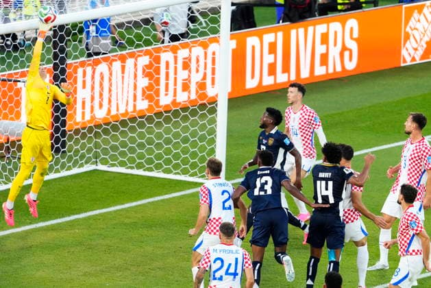 June 23, 2026, Toronto, On, CANADA: Croatia goalkeeper Dominik Livakovic (1) makes a save against Panama during the second half of a World Cup Group L soccer match, in Toronto, on Tuesday, June 23, 2026. Canada News - June 23, 2026  - ZUMAc35_ 20260623_zaf_c35_216 Copyright: xChrisxYoungx